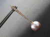 LARGE .43CT DIAMOND & AAA PINK SOUTH SEA PEARL 18K ROSE GOLD 3D JOURNEY EARRINGS