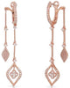 ESTATE .66CT DIAMOND 14KT ROSE GOLD FLORAL DOUBLE TEAR DROP FUN HANGING EARRINGS