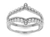 ESTATE .25CT DIAMOND 14KT WHITE GOLD 3D ROUND FILIGREE INSERT ANNIVERSARY RING