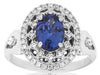 Estate 1.60Ct Diamond & AAA Tanzanite 14Kt White Gold Oval & Round Flower Star Fun Ring