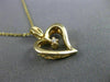 ESTATE .03CT DIAMOND 14KT YELLOW GOLD CLASSIC SOLITAIRE OPEN HEART PENDANT 21719