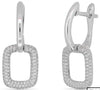 .51CT DIAMOND 14KT WHITE GOLD 3D CLASSIC PAVE SQUARE LEVERBACK HANGING EARRINGS