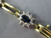 ESTATE WIDE 2.90CT DIAMOND & AAA SAPPHIRE 14KT TWO TONE GOLD OVAL HALO BRACELET
