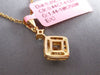 .69CT WHITE & FANCY YELLOW DIAMOND 18KT WHITE & ROSE GOLD 3D SQUARE HALO PENDANT