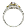 .83CT WHITE PINK & FANCY YELLOW DIAMOND 18KT TRI COLOR GOLD HALO ENGAGEMENT RING