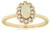 ESTATE .46CT DIAMOND & AAA OPAL 14KT YELLOW GOLD 3D ROUND & OVAL FLOWER FUN RING