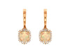 2.09CT DIAMOND & AAA OPAL 14KT ROSE GOLD 3D CUSHION HALO SQUARE HANGING EARRINGS