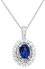 .91CT DIAMOND & AAA TANZANITE 14K WHITE GOLD 3D SUNBURST FLOWER FLOATING PENDANT