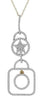 .47CT DIAMOND 14K YELLOW GOLD MULTI SHAPE GEOMETRICAL STAR LOCK FLOATING PENDANT