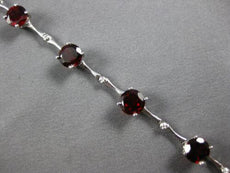 9.14CT DIAMOND & AAA GARNET 14KT WHITE GOLD 3D ROUND BY THE YARD TENNIS BRACELET