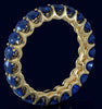 3.10CT AAA SAPPHIRE 14KT YELLOW GOLD CLASSIC SHARED PRONG ETERNITY LOVE FUN RING