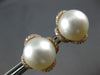LARGE .43CT DIAMOND & AAA SOUTH SEA PEARL 18KT ROSE GOLD 3D FLOWER STUD EARRINGS