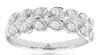 ESTATE .25CT DIAMOND 14KT WHITE GOLD 3D ROUND MULTI LEAF 2 ROW FUN RING