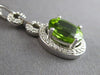 LARGE 2.40CT DIAMOND & AAA PERIDOT 14KT WHITE GOLD OVAL & ROUND FLOATING PENDANT