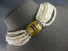 LARGE .60CT DIAMOND & AAA MULTI GEM 14KT 2 TONE GOLD CHOKER LOVE NECKLACE #27478