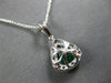 1.58CT DIAMOND & AAA EMERALD 14K WHITE GOLD 3D TRILLION & ROUND FLOATING PENDANT