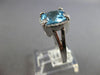 4.66CT DIAMOND & AAA BLUE TOPAZ 14KT WHITE GOLD CUSHION & ROUND ENGAGEMENT RING