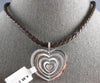 ESTATE LARGE .65CT DIAMOND 14KT WHITE GOLD 3D MULTI HEART LOVE FLOATING PENDANT