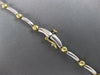 .26CT DIAMOND 14KT 2 TONE GOLD 3D SOLITAIRE 2 STONE MATTE & SHINY LOVE NECKLACE