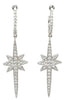 ESTATE .81CT DIAMOND 18KT WHITE GOLD CLASSIC ELONGATED STAR FUN HANGING EARRINGS