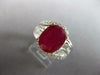 ESTATE LARGE 5.41CT DIAMOND & AAA RUBY 14KT WHITE GOLD 3D ENGAGEMENT RING #27628