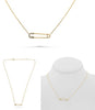 ESTATE .07CT DIAMOND 14KT YELLOW GOLD CLASSIC SAFETY PIN ADJUSTABLE FUN NECKLACE