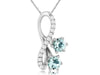 1.14CT DIAMOND & AAA AQUAMARINE 14KT WHITE GOLD INFINITY LOVE FLOATING PENDANT