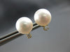 ESTATE .10CT DIAMOND & AAA SOUTH SEA PEARL 14K YELLOW GOLD CLASSIC STUD EARRINGS