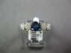 1.33CT DIAMOND & AAA SAPPHIRE 14KT WHITE GOLD ROUND MULTI FLOWER ENGAGEMENT RING
