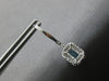 1.87CT DIAMOND & AAA BLUE TOPAZ 14KT WHITE GOLD HALO LEVERBACK HANGING EARRINGS