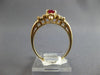 1.05CT DIAMOND & AAA RUBY 14K YELLOW GOLD OVAL ROUND & BAGUETTE FLOWER LOVE RING