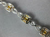4.69CT WHITE & FANCY YELLOW DIAMOND 18K 2 TONE GOLD CUSHION HALO TENNIS BRACELET