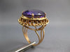 ANTIQUE LARGE 12.6CT AAA AMETHYST 14KT ROSE GOLD 3D OVAL SOLITAIRE RING 27184