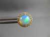 2.63CT DIAMOND & AAA AUSTRALIAN OPAL 14KT YELLOW GOLD ROUND HALO STUD EARRINGS