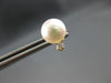 ESTATE .09CT DIAMOND & AAA SOUTH SEA PEARL 14K YELLOW GOLD CLASSIC STUD EARRINGS