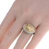 ESTATE LARGE 18KT YELLOW GOLD & 925 SILVER HANDCRAFTED 3D FILIGREE OVAL FUN RING
