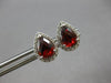 2.41CT DIAMOND & AAA GARNET 14K WHITE GOLD PEAR SHAPE & ROUND HALO STUD EARRINGS