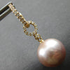 ESTATE .29CT DIAMOND & AAA PINK SOUTH SEA PEARL 18KT ROSE GOLD HANGING EARRINGS
