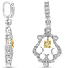 .78CT WHITE & FANCY YELLOW DIAMOND 18KT 2 TONE GOLD 3D FILIGREE FLOATING PENDANT