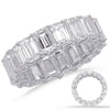 LARGE 9.5CT DIAMOND 18K WHITE GOLD CLASSIC EMERALD CUT ETERNITY ANNIVERSARY RING