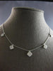 1.07CT DIAMOND 14KT WHITE GOLD ROUND FLOWER BY THE YARD CHANDELIER LOVE NECKLACE