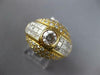 EXTRA LARGE 4.2CT DIAMOND 18KT 2 TONE GOLD ROUND & PRINCESS ENGAGEMENT RING #823