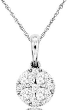 .50CT DIAMOND 14KT WHITE GOLD 3D ROUND INVISIBLE CIRCULAR FUN FLOATING PENDANT