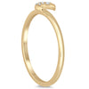 ESTATE .03CT DIAMOND 14KT YELLOW GOLD 3D CLASSIC 3 STONE CRESCENT MOON FUN RING