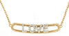 ESTATE .15CT DIAMOND 14KT WHITE AND YELLOW GOLD 3D CLASSIC LOVE BAR NECKLACE
