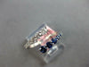 76CT DIAMOND & AAA SAPPHIRE 14KT WHITE GOLD ROUND JOURNEY CRISS CROSS LOVE RING