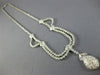 ESTATE LARGE 8.25CT DIAMOND 14KT WHITE GOLD FLOWER TEAR DROP CLEOPATRA NECKLACE