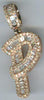 .51CT DIAMOND 14KT ROSE GOLD 3D ROUND & BAGUETTE P INITIAL FUN FLOATING PENDANT