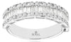 .80CT DIAMOND 14KT WHITE GOLD 3D ROUND & BAGUETTE SEMI ETERNITY ANNIVERSARY RING