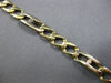 ESTATE LONG 14KT YELLOW GOLD HANDCRAFTED SQUARE LINK MATTE & SHINY MENS BRACELET